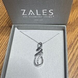 Zales Sterling Silver Twisted Ribbon Pendant Necklace - Silver